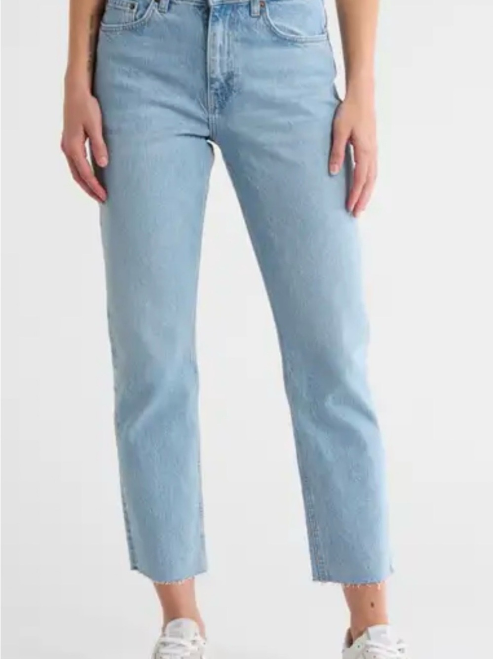 Topshop Light Blue Straight Leg Jeans